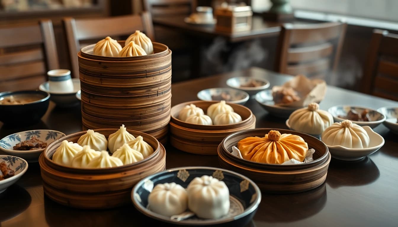 Richmond brunch scene with dim sum steamers and Western-style eggs benedict on the same table