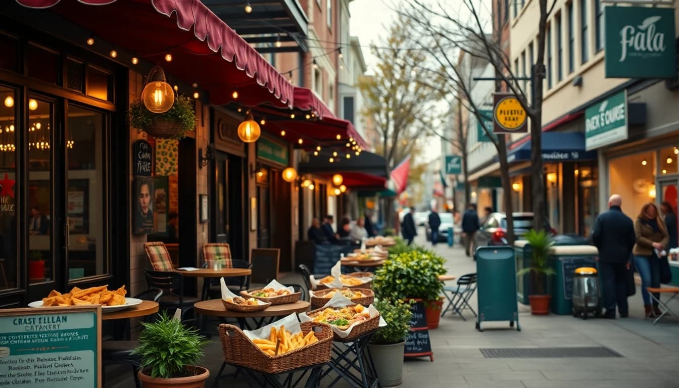 Charming Commercial Drive street with eclectic restaurant patios and diverse cuisine offerings