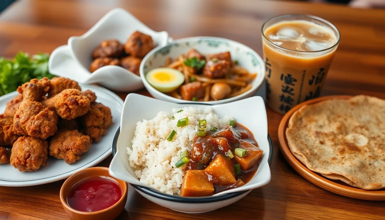 Taiwanese fried chicken, braised pork rice, and brown sugar boba tea at a Vancouver spot